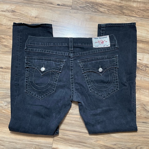 Men’s Ricky Relaxed Straight Leg Black True Religion Pants Size (36”x 31”) - Picture 8 of 10